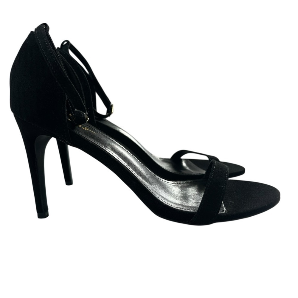 Lulus Stiletto Heels Black Faux Suede Size 9